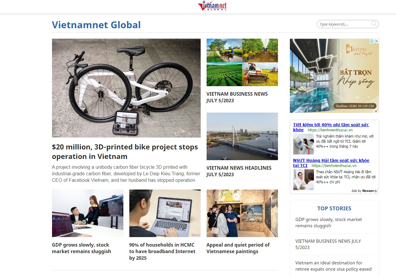 Báo giá PR trang Tiếng Anh Báo Vietnamnet.vn