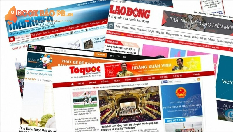 Xuất hiện ở trang web VOV ở mục đầu hay hai bên bìa.